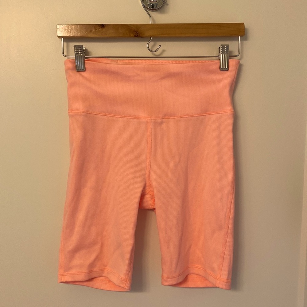 Ribbed stretch biker shorts